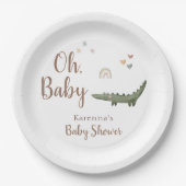 Boho Safari Waterverf Oh Baby shower Papieren Bordje (Voorkant)