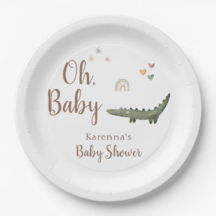 Boho Safari Waterverf Oh Baby shower Papieren Bordje