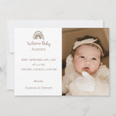 Boho Safari Waterverf Twee Foto Geboorte Aankondiging (Achterkant)