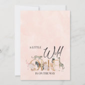 Boho Safari Wild One Baby Girl Baby shower Kaart (Achterkant)