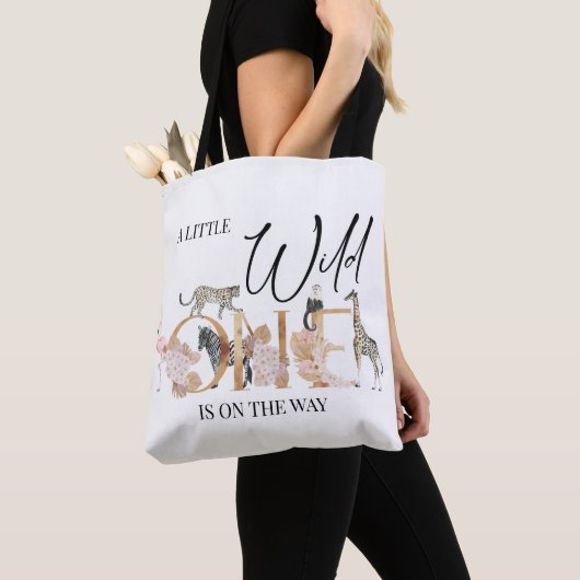 Boho Safari Wild One Meisje Baby Shower Tote Bag (Dichtbij)