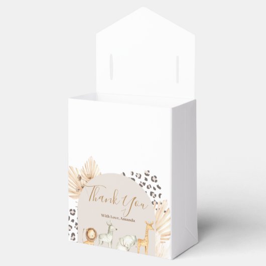 Boho Safari Wilde Dieren Pampas Grass Party Bedankdoosjes (Geopend)