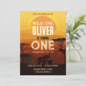 Boho Safari Zonsondergang Wild One Verjaardag Kaart (Staand voorkant)