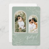 Boho Sage Arch Ontwerp Bruiloft Uitnodiging (Voorkant / Achterkant)