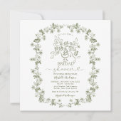 Boho Sage Bloemen Boeket Bow Vrijgezellenfeest Kaart (Voorkant)