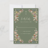 Boho Sage Bloemen RSVP Kaart (Voorkant)