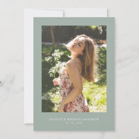 Boho Sage Blush Bloemen Bruids Douche Uitnodiging (Achterkant)