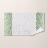 Boho Sage Faux Lace Personalized Bad Handdoek (Handdoek)