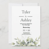 Boho Sage Floral Elegante bruiloft Kaart (Achterkant)
