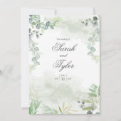 Boho Sage Floral Elegante Huwelijksuitnodiging Kaart (Voorkant)
