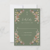 Boho Sage Floral RSVP-kaart RSVP Kaartje (Voorkant)