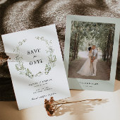 Boho Sage Foliage Bruiloft Save The Date Uitnodigi