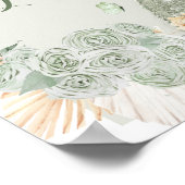 Boho Sage Green 15 Años Kaarten en geschenken Poster (Hoek)