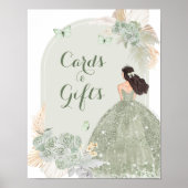 Boho Sage Green 15 Años Kaarten en geschenken Poster (Voorkant)