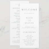 Boho Sage Green 1 Elegante minimalistische bruilof Programmakaart (Voorkant / Achterkant)