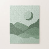Boho Sage Green Abstract Landscape Mountains and S Legpuzzel (Verticaal)