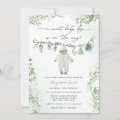 Boho Sage Green Baby Boy Kleding Baby shower Kaart (Voorkant)