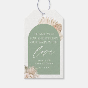 Boho Sage Green Baby Shower Bedank Geschenk Favor Cadeaulabel