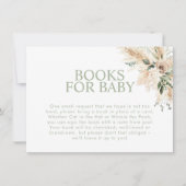 Boho Sage Green Baby shower Book Request Notitiekaartje (Voorkant)