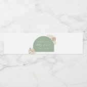 Boho Sage Green Baby shower Favor Waterfles Etiket (Enkel label)