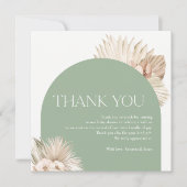 Boho Sage Green Baby shower Hartelijk dank Bedankkaart (Voorkant)