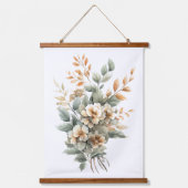 Boho Sage Green Beige Terracotta Botanical Floral Hangend Wandkleed (Voorkant)
