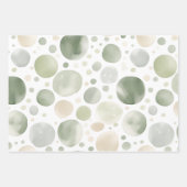 Boho Sage Green Beige Waterverf Abstract Inpakpapier Vel (Voorkant 3)