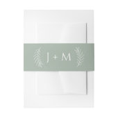 Boho Sage Green Botanical Monogram Uitnodigingen Wikkel (Voorkant Voorbeeld)