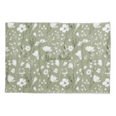 Boho Sage Green Botanical Personalized Floral  Kussensloop (Achterkant)
