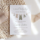 Boho Sage Green Boy Babykleding Baby shower Kaart