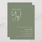 Boho Sage Green Bridal Shower Invitation Kaart (Voorkant / Achterkant)