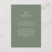 Boho Sage Green | Details voor eenvoudige trouwgas Informatiekaartje (Voorkant)
