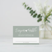 Boho Sage Green Diaper Raffle Enclosure Card Informatiekaartje (Staand voorkant)