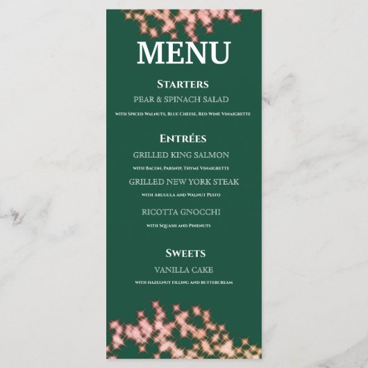 Boho Sage Green en Roos Quinceañera vieren feest Menu (Achterkant)