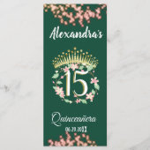 Boho Sage Green en Roos Quinceañera vieren feest Menu (Voorkant)