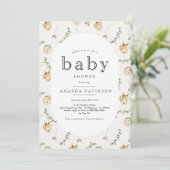 Boho Sage Green Eucalyptus Rainbow Baby shower Kaart (Staand voorkant)