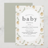 Boho Sage Green Eucalyptus Rainbow Baby shower Kaart (Voorkant / Achterkant)