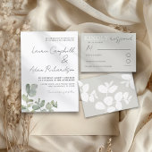 Boho Sage Green Eucalyptus Waterverf Huwelijk Kaart