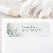 Boho Sage Green Eucalyptus Wedding Address Label (Insitu)