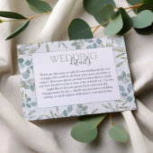 Boho Sage Green Eucalyptus Wedding Details Informatiekaartje