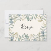 Boho Sage Green Eucalyptus Wedding RSVP (Voorkant)