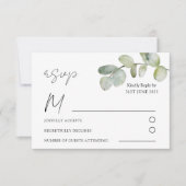 Boho Sage Green Eucalyptus Wedding RSVP (Voorkant)