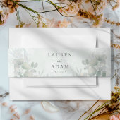 Boho Sage Green Eucalyptus Wedding Uitnodigingen Wikkel