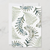 Boho Sage Green Fern Waterverf bruiloft Kaart (Achterkant)