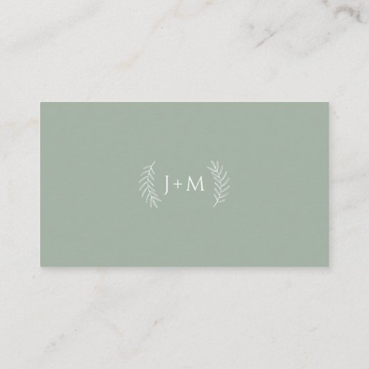 Boho Sage Green Flat Place Card Plaatskaartje (Achterkant)