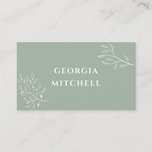 Boho Sage Green Flat Place Card Plaatskaartje (Voorkant)