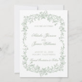 Boho Sage Green Floral Botanical Wedding Save The  Date (Achterkant)