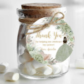 Boho Sage Green Floral Pampas Quinceañera Princess Bedankjes Labels