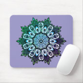 Boho Sage Green Flower Mandala Muismat (Met muis)
