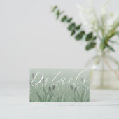 Boho Sage Green Foliage Wedding Details Informatiekaartje (Staand voorkant)